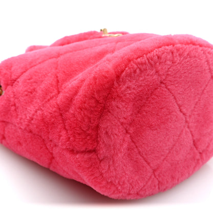 Chanel Shearling Quilted Bucket Bag Fuchsia 9 of 10