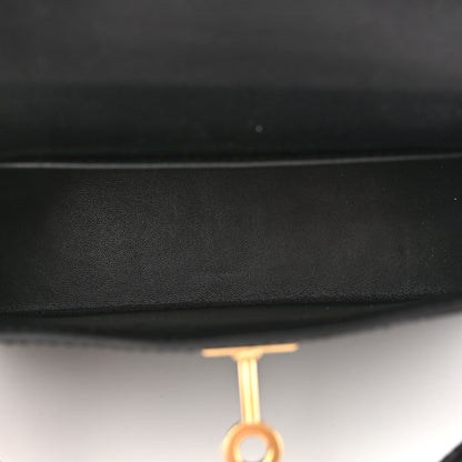 Hermes Ostrich Kelly Sellier Mini 20 Black 5 of 11