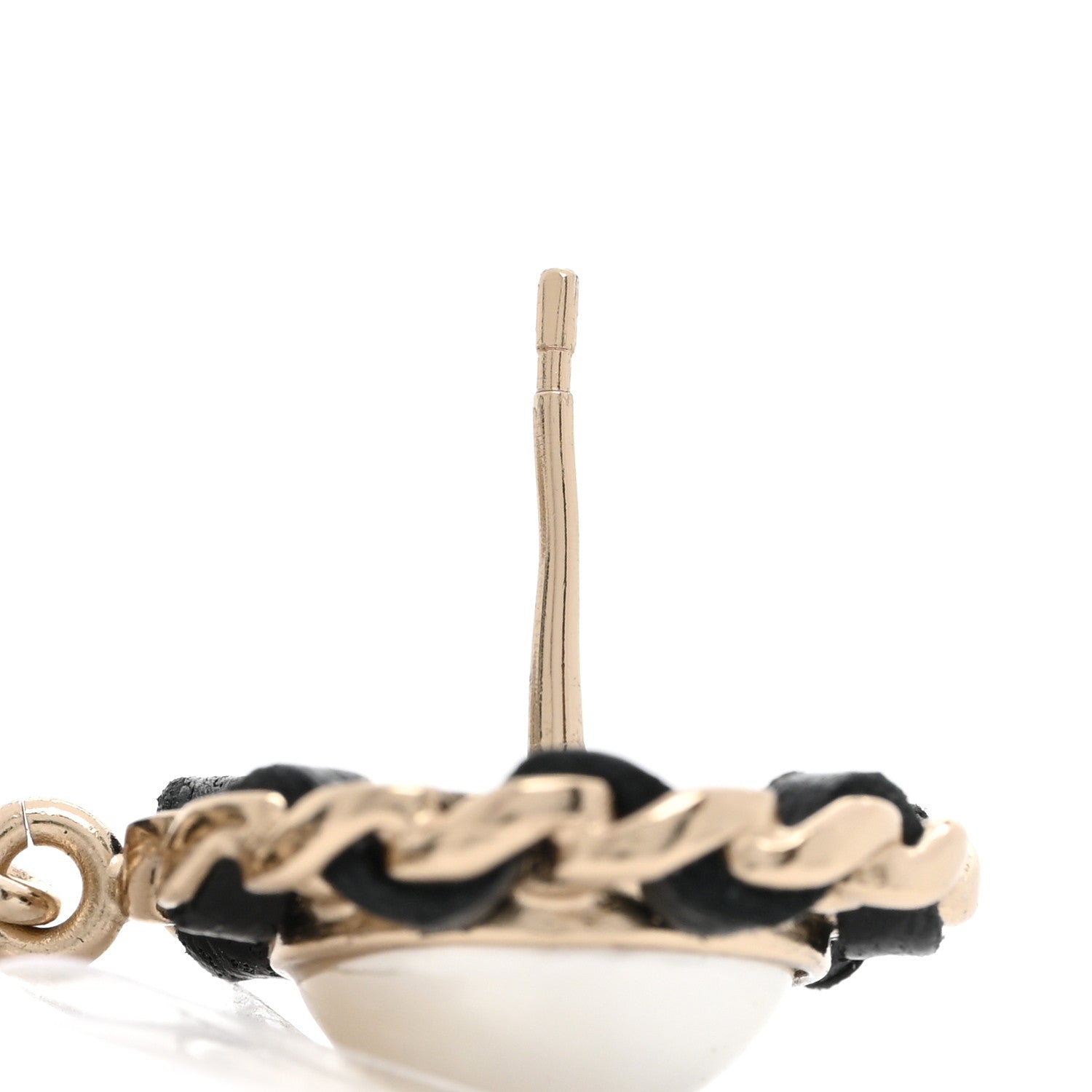 Chanel Lambskin Pearl Metal Quilted CC Earrings Gold 5 of 5
