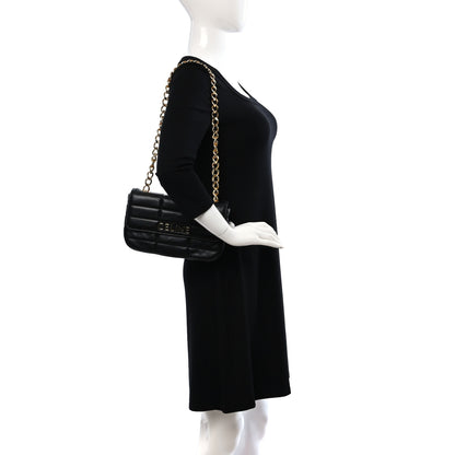 Celine Goatskin Matelasse Chain Shoulder Bag Black 2 of 8