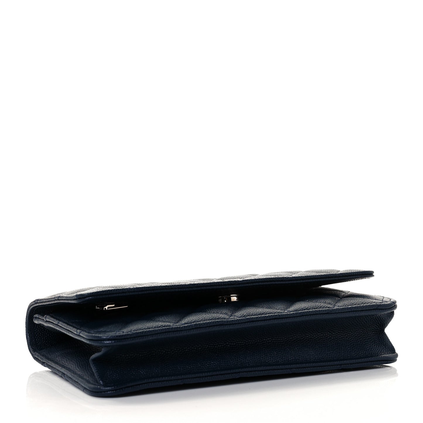 Caviar Quilted Wallet On Chain WOC Navy Blue