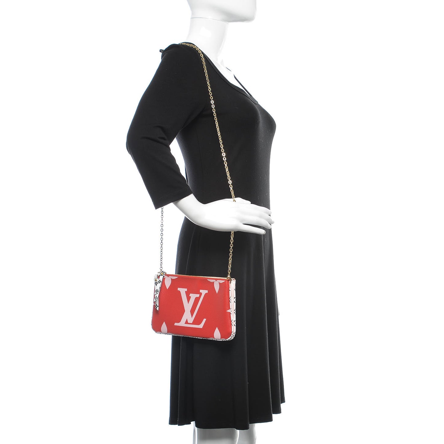 Monogram Giant Double Zip Pochette Rouge