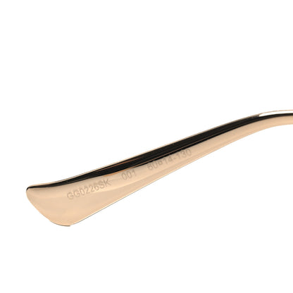 Gucci Metal Oversized Round Frame GG0225S Sunglasses Gold 7 of 8