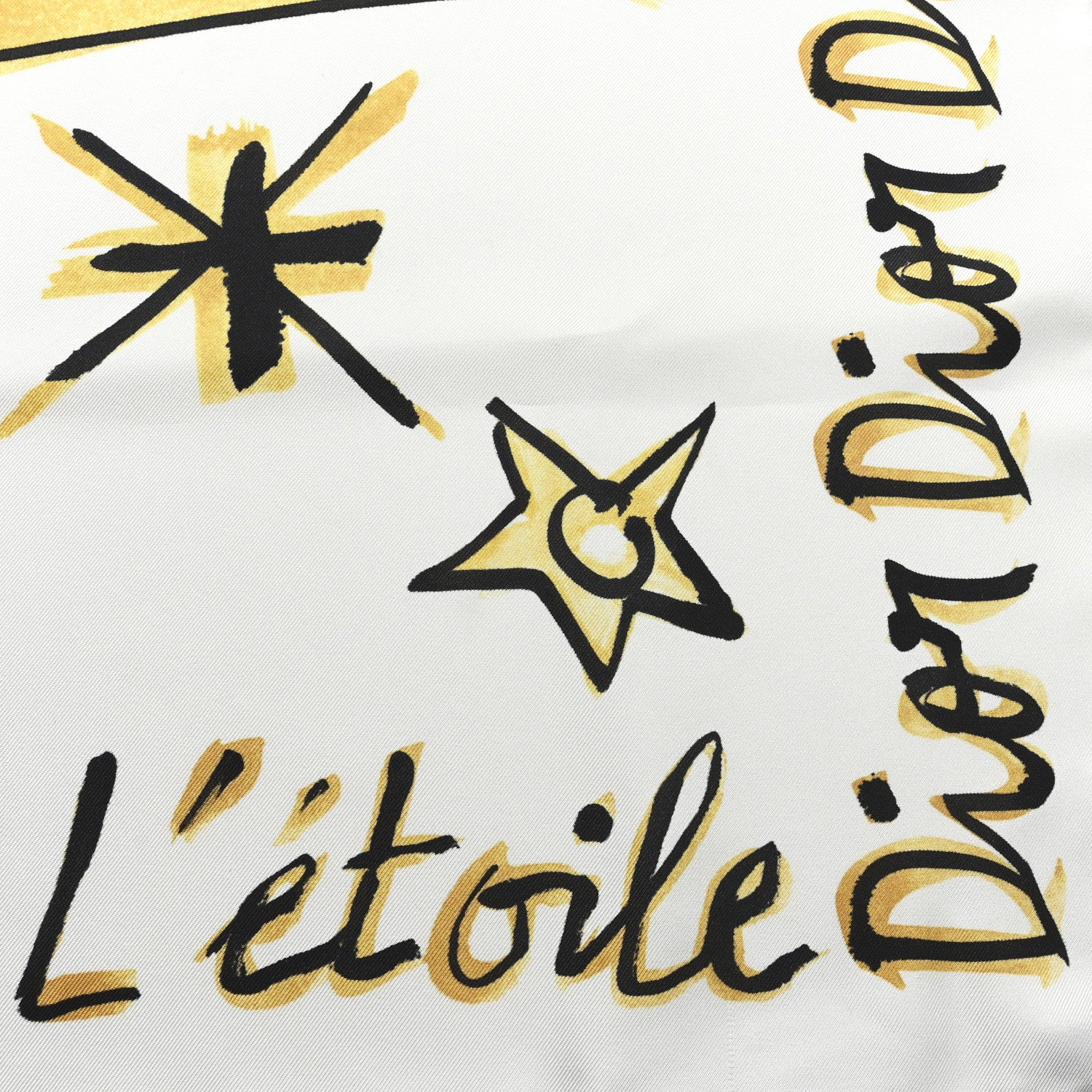 Christian Dior Silk L'Etoile Star Square Scarf White Multicolor 2 of 3
