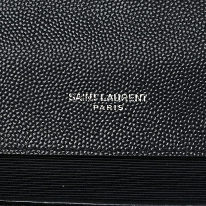 Saint Laurent Grain De Poudre Textured Mixed Matelasse Triquilt Medium Monogram Satchel Black 7 of 10