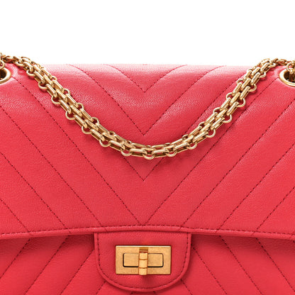 Chanel Sheepskin Chevron Quilted 2.55 Reissue 225 Flap Dark Pink 8 of 11