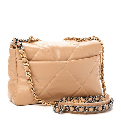 Chanel Lambskin Quilted Medium 19 Flap Dark Beige 3 of 10