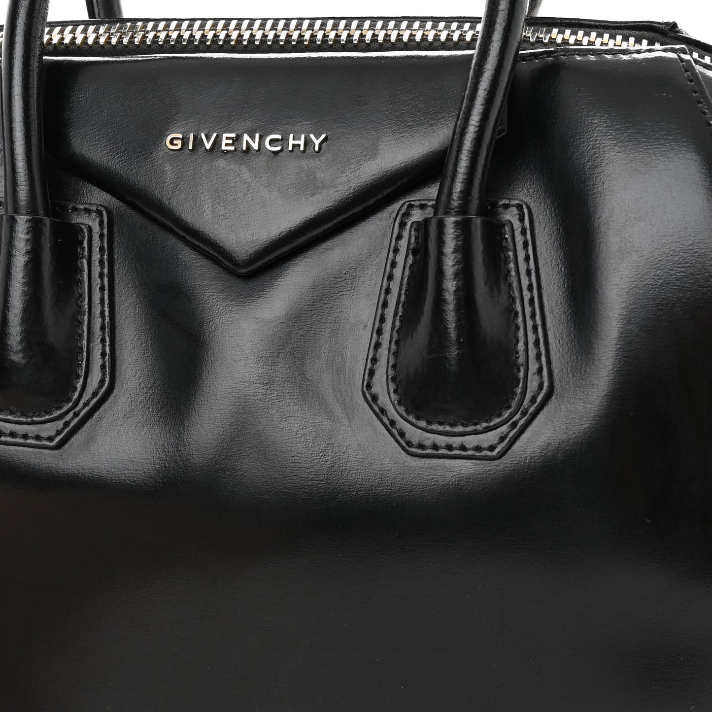 Shiny Lord Calfskin Medium Antigona Black