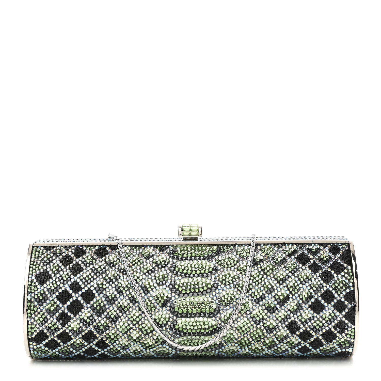 Judith Leiber Swarovski Crystal Scales Minaudiere Clutch Blue Multicolor 1 of 12