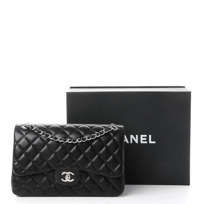Chanel Lambskin Quilted Jumbo Double Flap Black 9 of 9