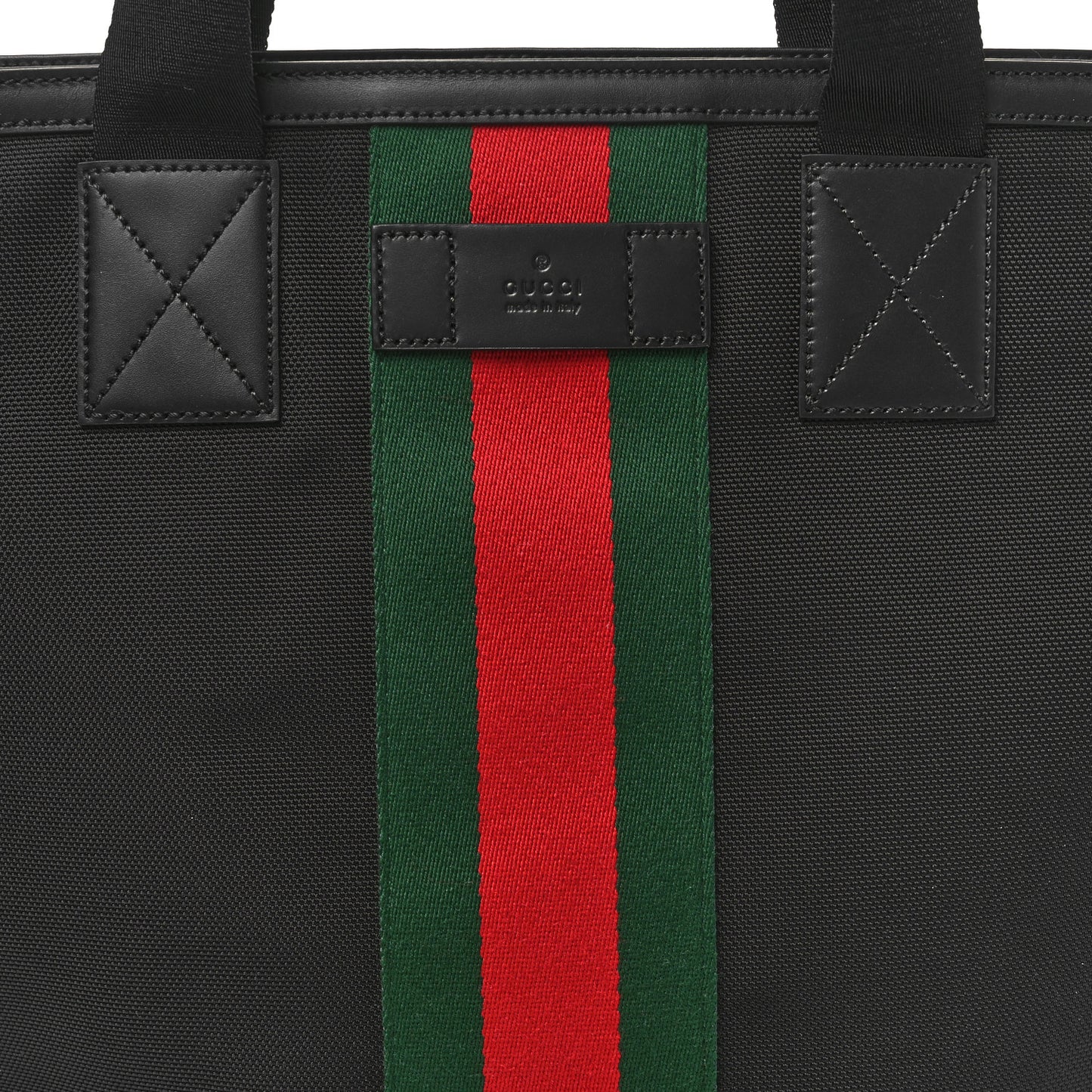 Techno Canvas Web Vertical Tote Black