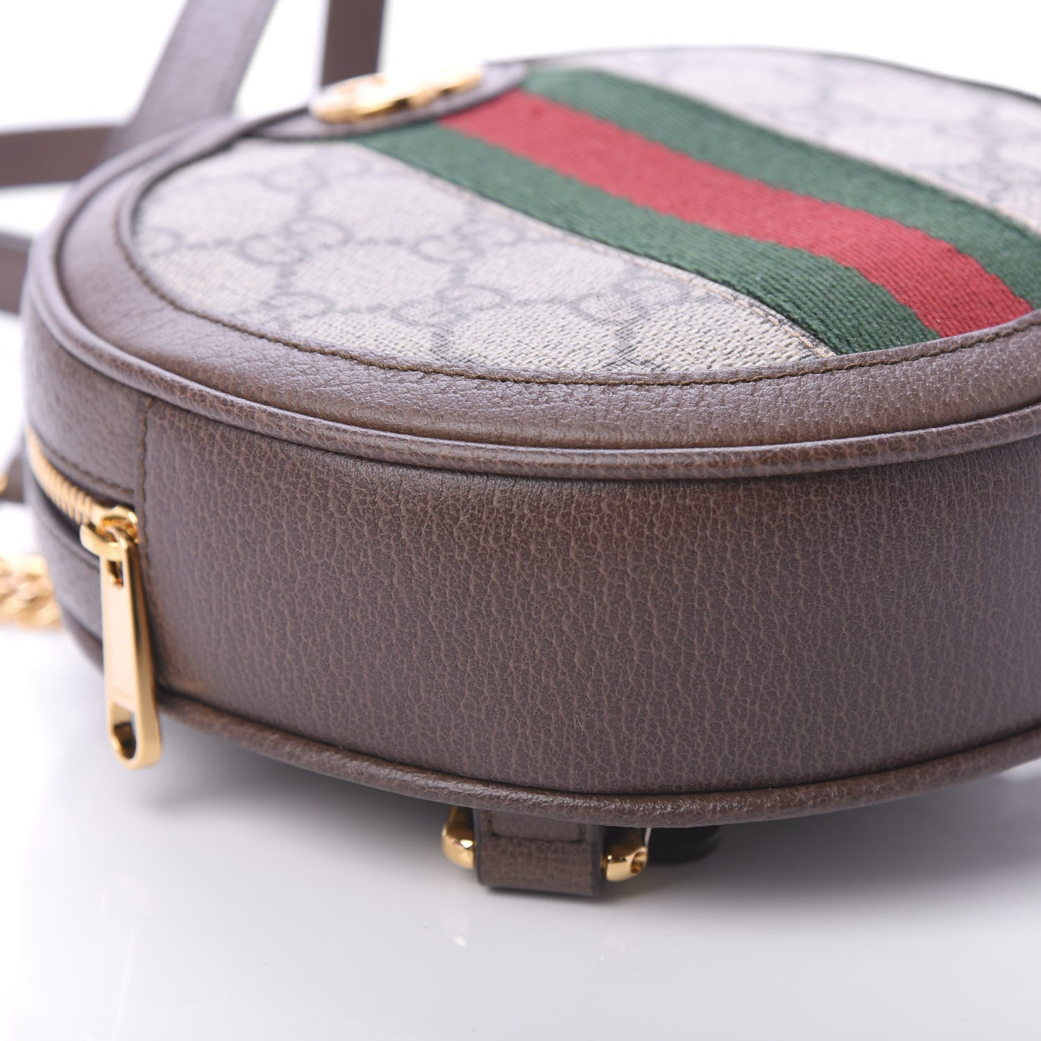 Gucci GG Supreme Monogram Web Mini Ophidia Round Backpack Brown 5 of 9