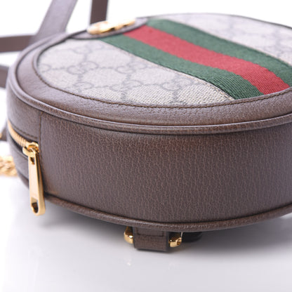 Gucci GG Supreme Monogram Web Mini Ophidia Round Backpack Brown 5 of 9