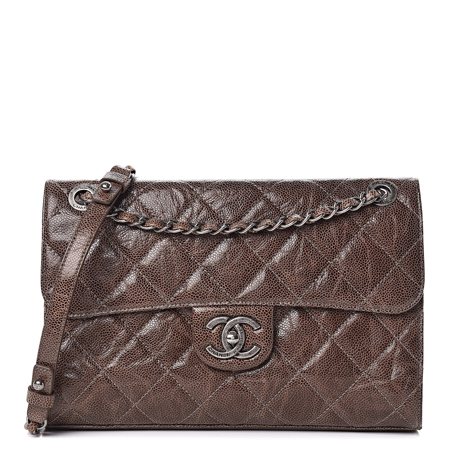 Chanel Crumpled Grained Calfskin Medium CC Crave Flap Brown 1 of 9