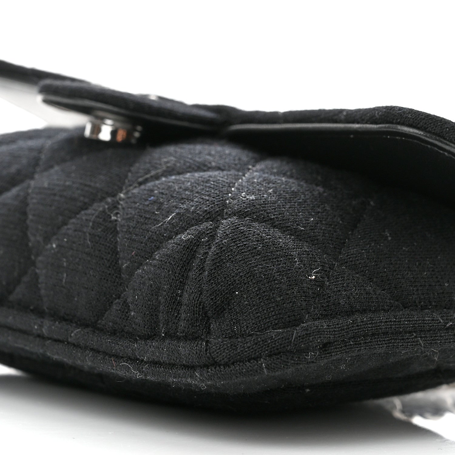 Chanel Jersey Fabric Quilted Foldable Tote With Chain Black Multicolor 16 of 18