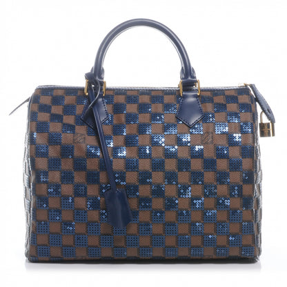 Louis Vuitton Damier Paillettes Speedy 30 Blue 1 of 8