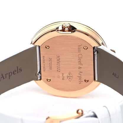 Van Cleef & Arpels 18K Rose Gold Alligator Diamond 32mm Charms Quartz Watch 4 of 5