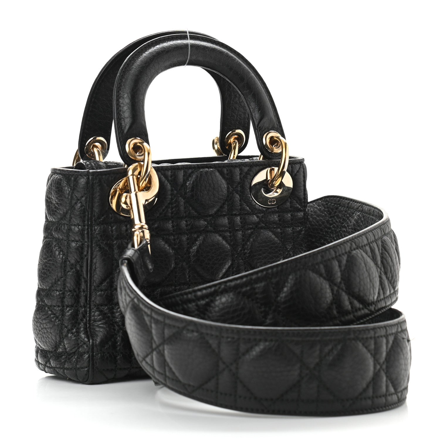 Christian Dior Calfskin Cannage Mini Lady Dior Black 4 of 17