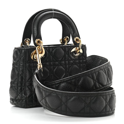 Christian Dior Calfskin Cannage Mini Lady Dior Black 4 of 17