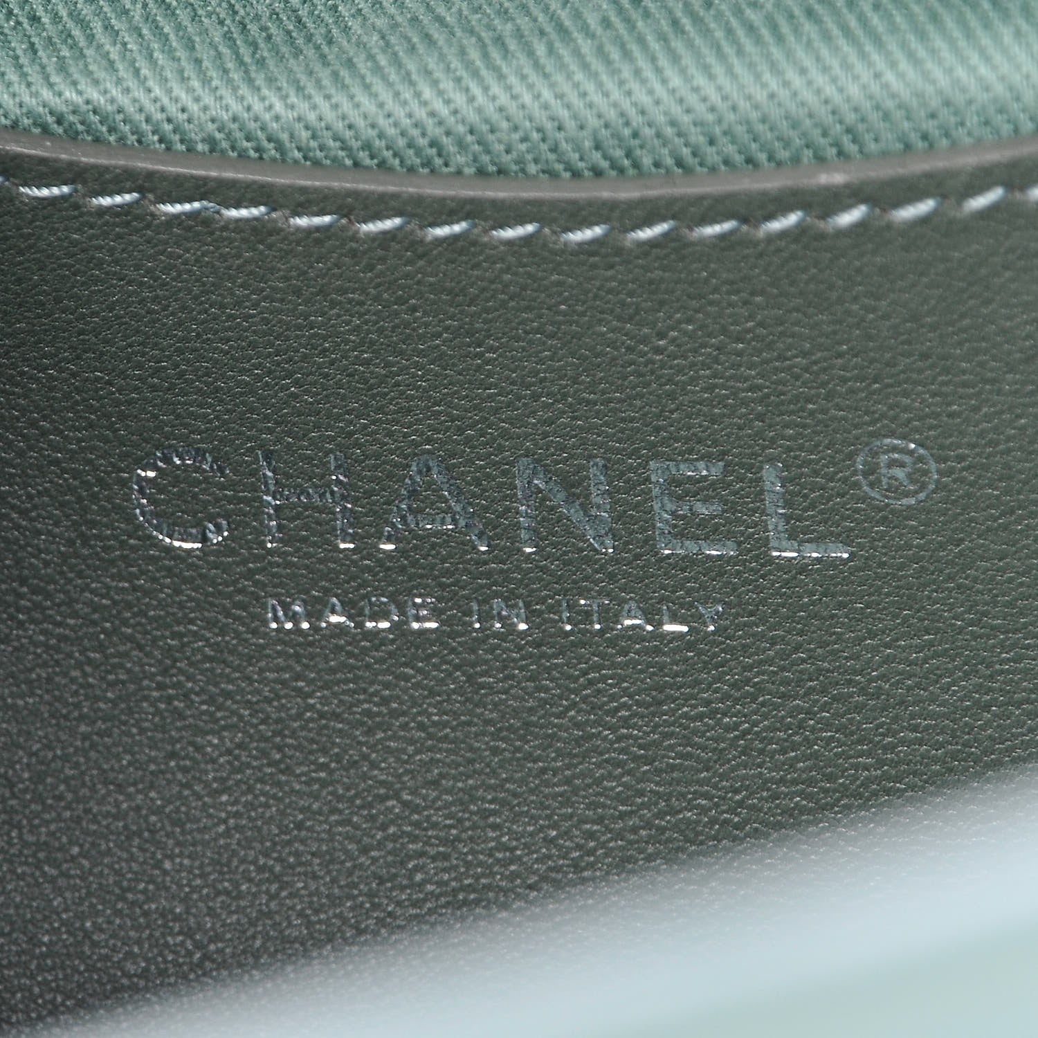 Chanel Iridescent Calfskin Medium Just Mademoiselle Bowler Green 6 of 11