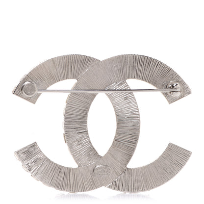 Chanel Baguette Crystal CC Brooch Silver 3 of 4