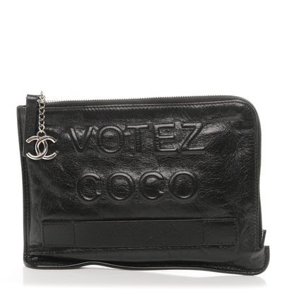 Chanel Calfskin Small Feminine Pouch Clutch Black 1 of 8