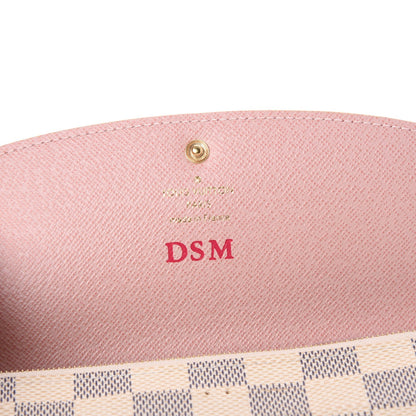 Louis Vuitton Damier Azur Emilie Wallet Rose Ballerine 6 of 7