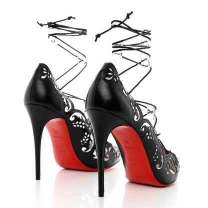 Christian Louboutin Calfskin PVC Impera 100 Pumps 38 Black 4 of 8