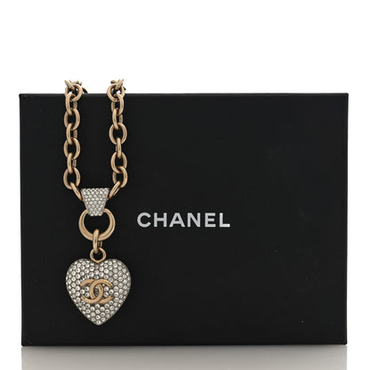 Chanel Crystal Heart CC Necklace Gold 5 of 5