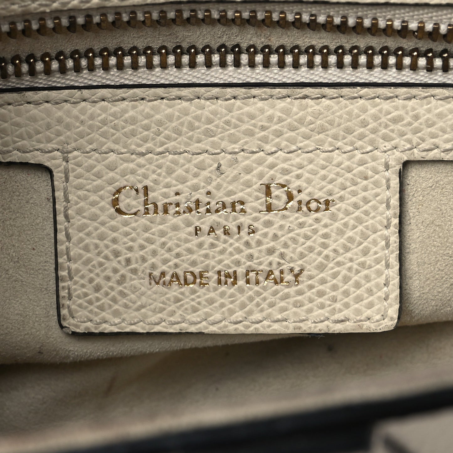 Grained Calfskin Mini Saddle Bag White