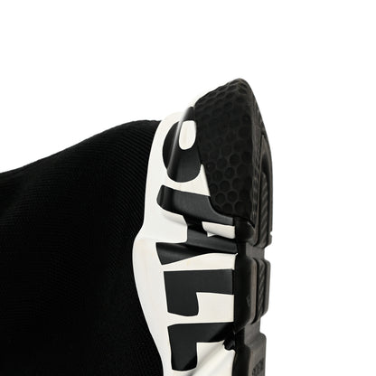 Balenciaga Neoprene Knit Speed Graffiti Sneakers 39 Black White 10 of 12