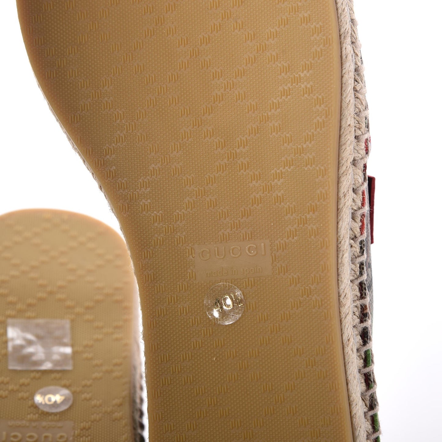 GG Supreme Monogram Tian Womens Espadrilles 40.5 Beige Multicolor Red