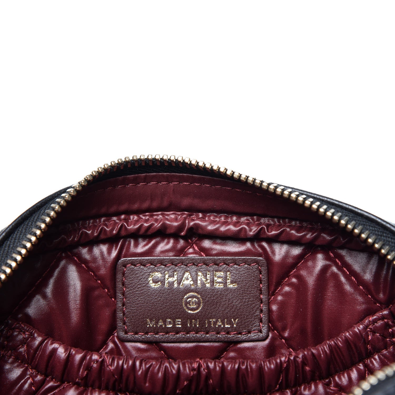 Chanel Lambskin Quilted Small Curvy Pouch Cosmetic Case Black 7 of 8