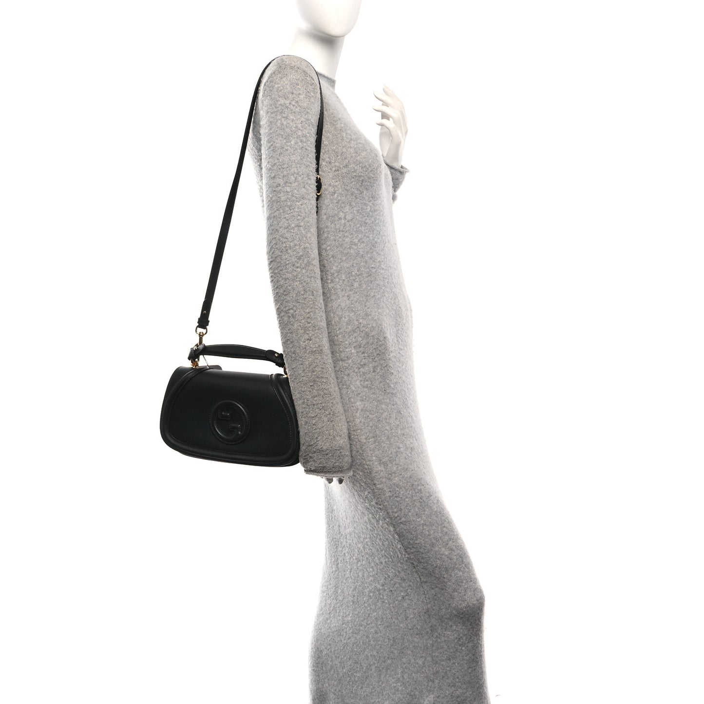 Roxy Calfskin Medium Blondie Top Handle Bag Black