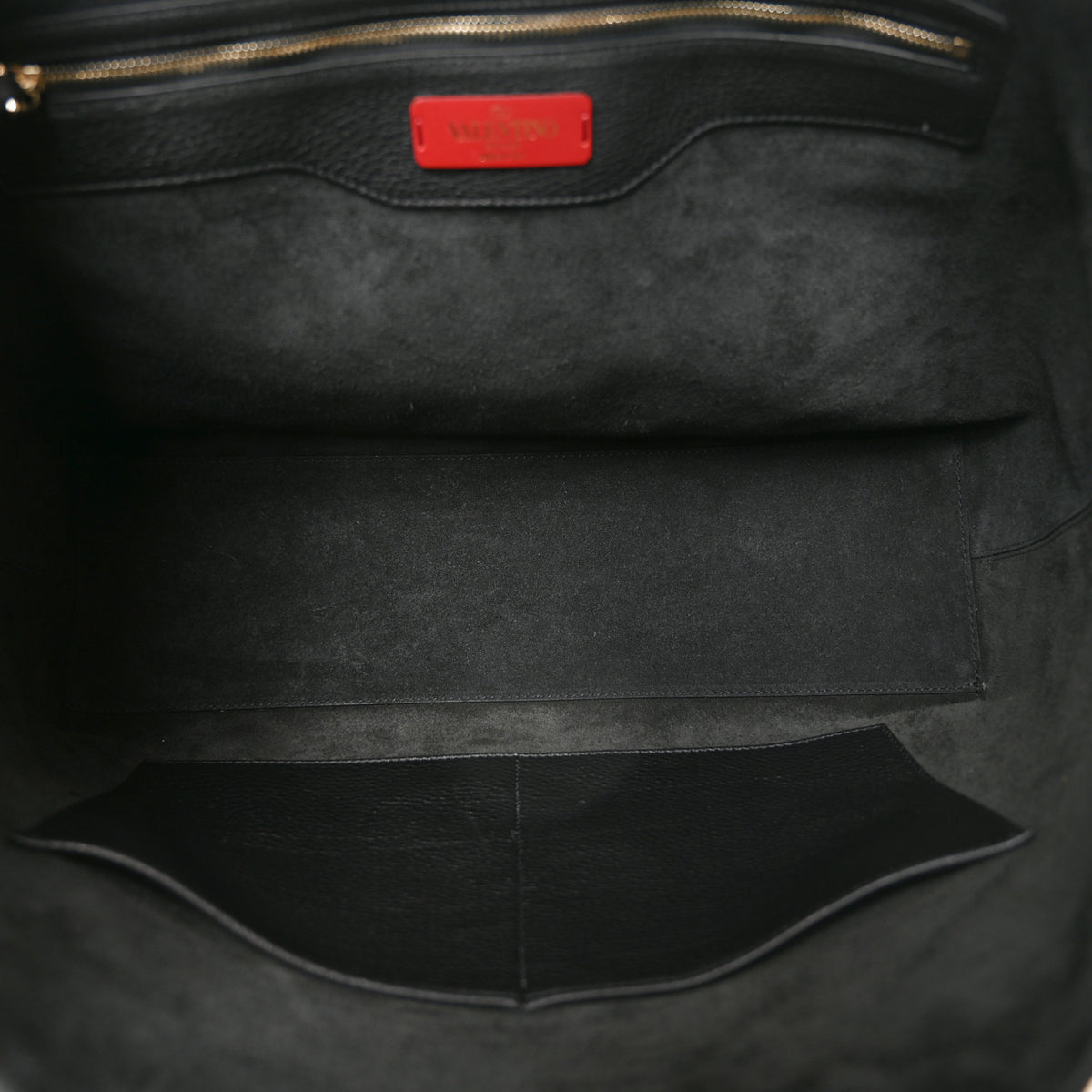 Valentino Garavani Grained Calfskin Rockstud Shoulder Tote Black 5 of 9