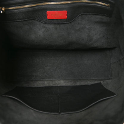 Valentino Garavani Grained Calfskin Rockstud Shoulder Tote Black 5 of 9
