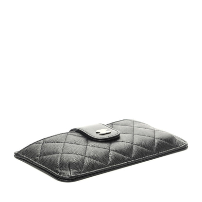 Chanel Caviar Quilted Phone Holder Wallet on Removable Chain Insert Black 4 of 5