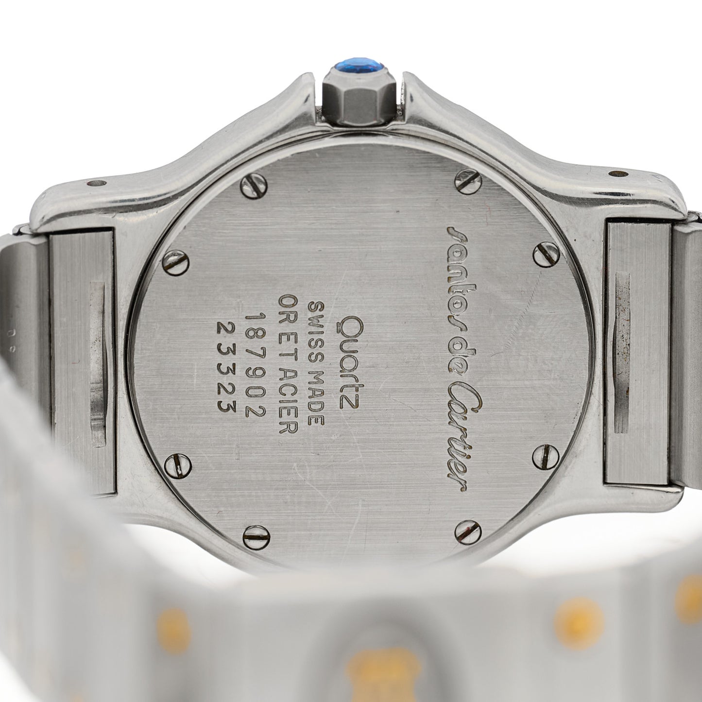 Stainless Steel 18K Yellow Gold 29mm Santos Octagon Quartz Watch