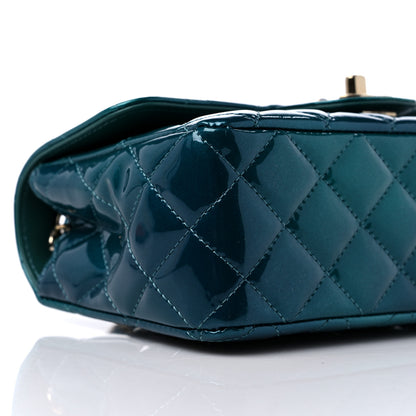 Chanel Shaded Patent Calfskin Quilted Mini Rectangular Flap Green Blue 8 of 11
