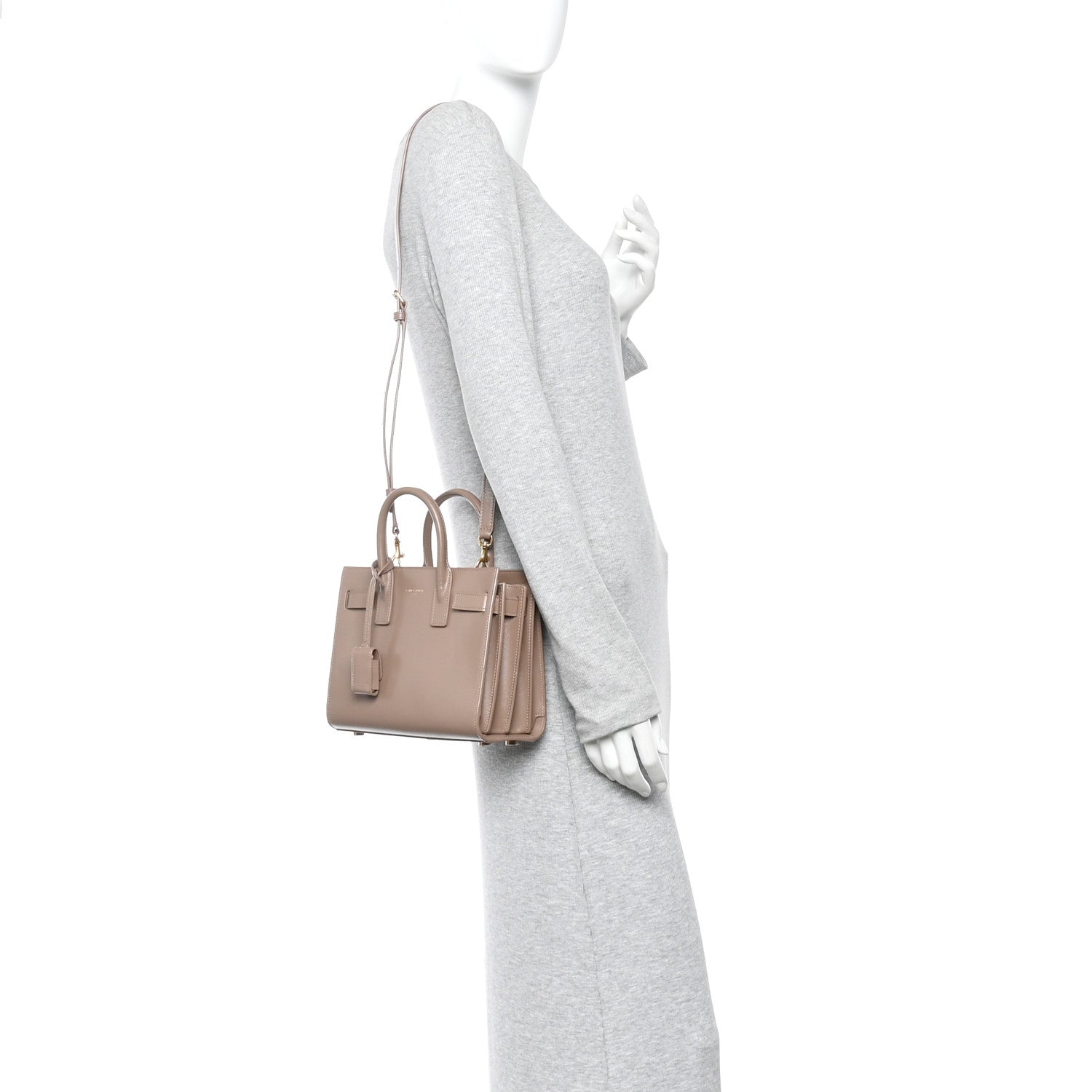 Saint Laurent Calfskin Nano Sac De Jour Dark Beige 2 of 9
