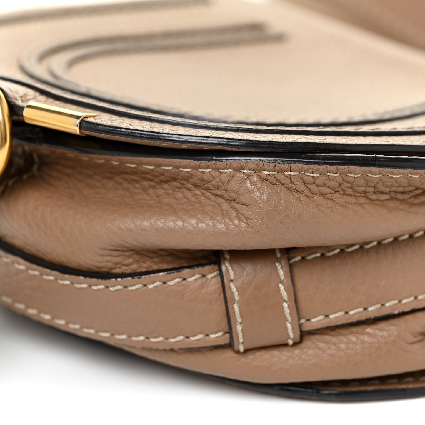 Calfskin Mini Marcie Round Crossbody Bag Nut