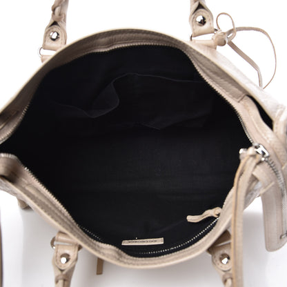 Balenciaga Agneau Classic Silver Hardware S City Logo Strap Light Beige Black 6 of 12