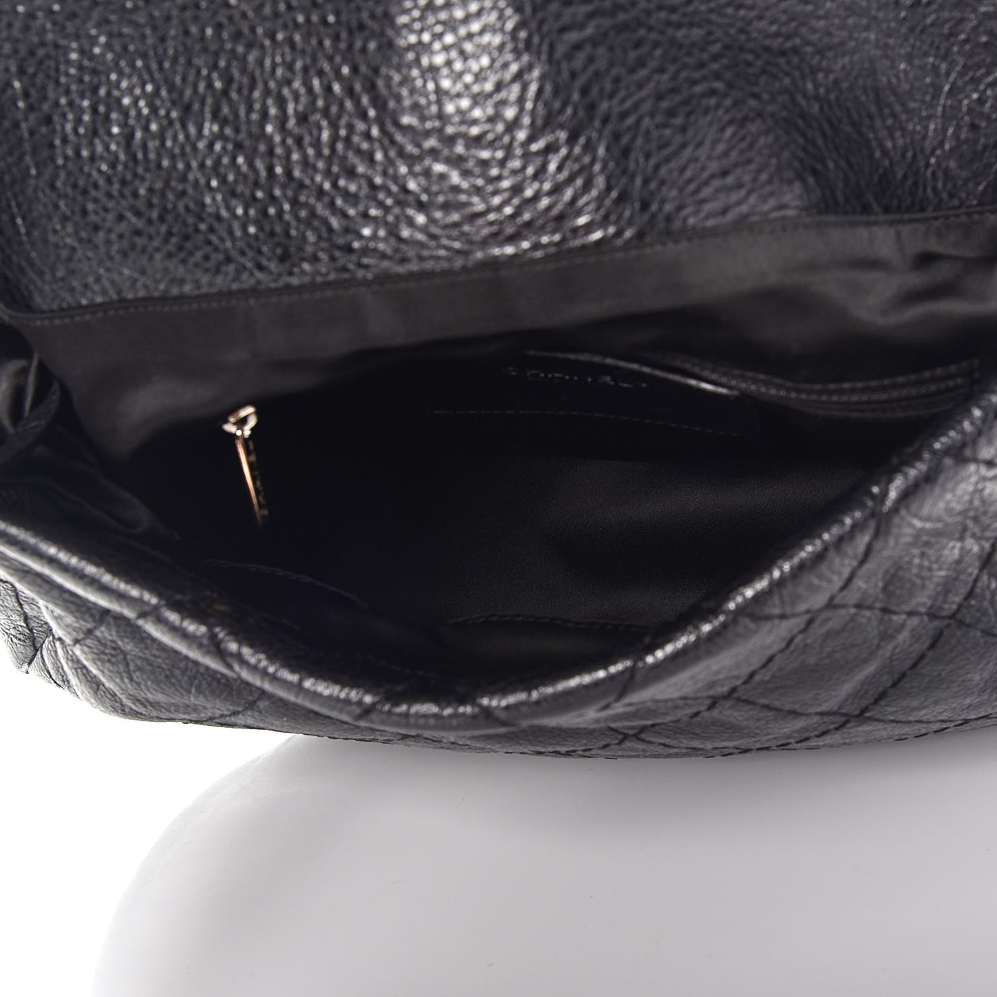 Glazed Calfskin Stitched XL On The Road Flap Black