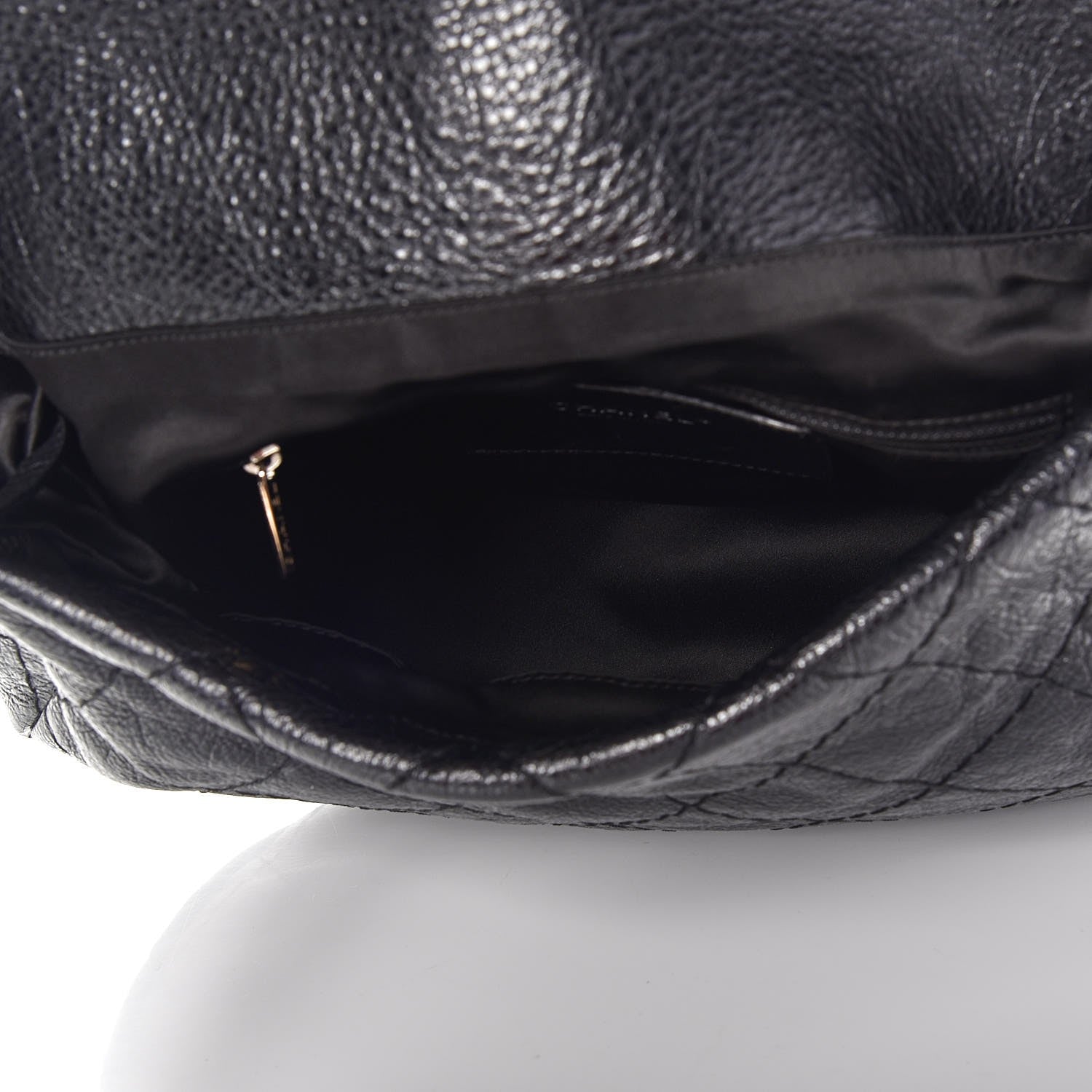 Chanel Glazed Calfskin Stitched XL On The Road Flap Black 5 of 7