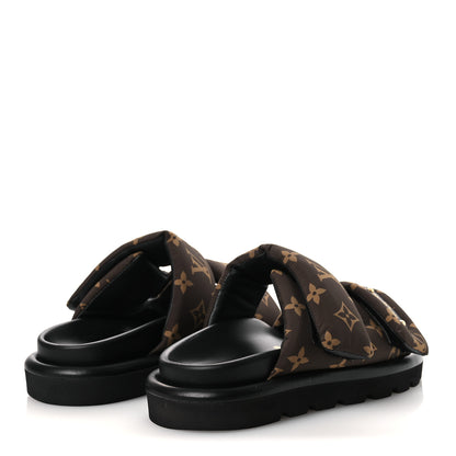 Louis Vuitton Nylon Monogram LV Pool Pillow Flat Comfort Mule 37 Cacao Brown 37 Cacao Brown 5 of 14