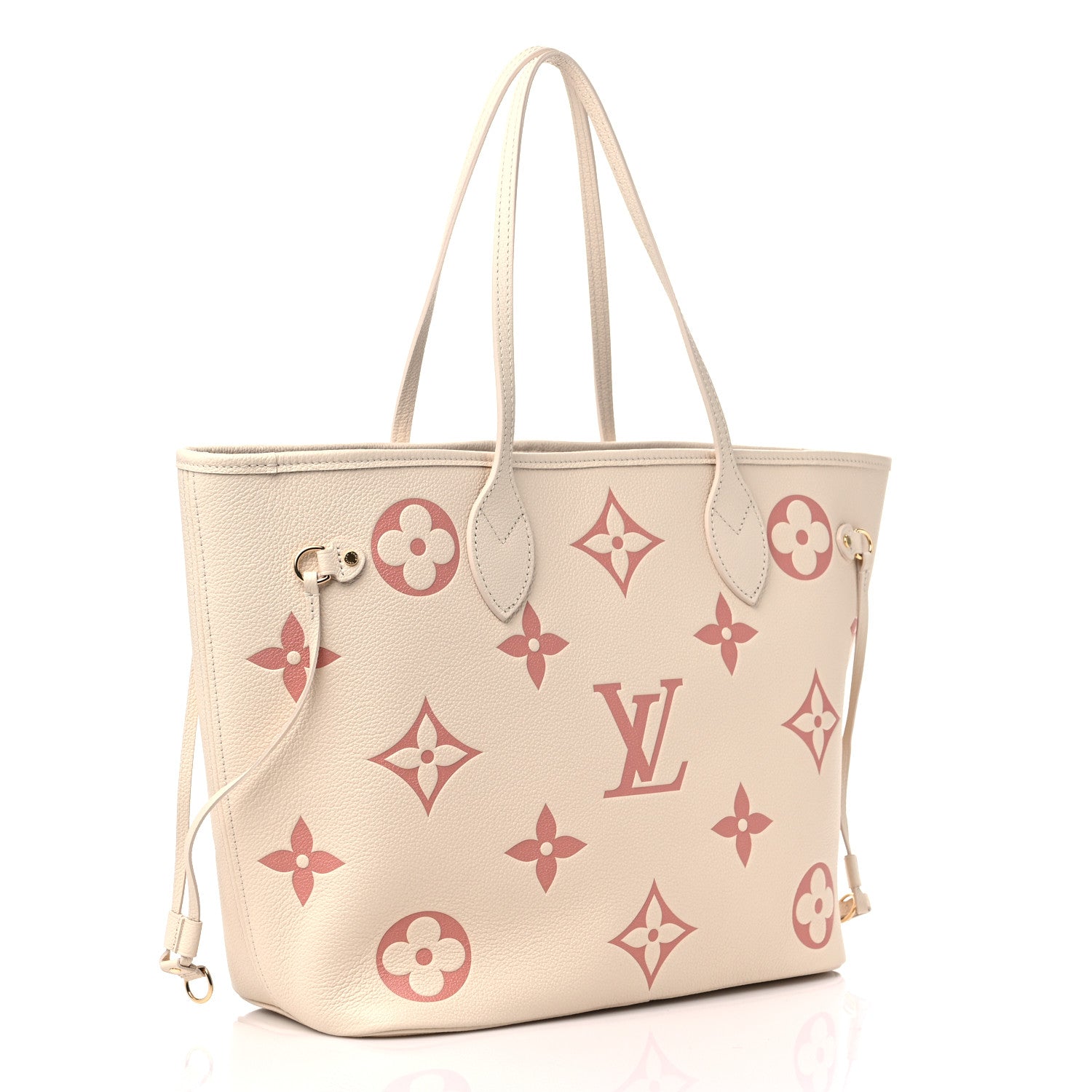 Louis Vuitton Empreinte Monogram Giant Neverfull MM Creme Rose Trianon 3 of 8