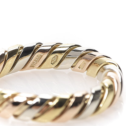 Bulgari 18K Rose Yellow White Tubogas Band Ring 56 7.5 3 of 3
