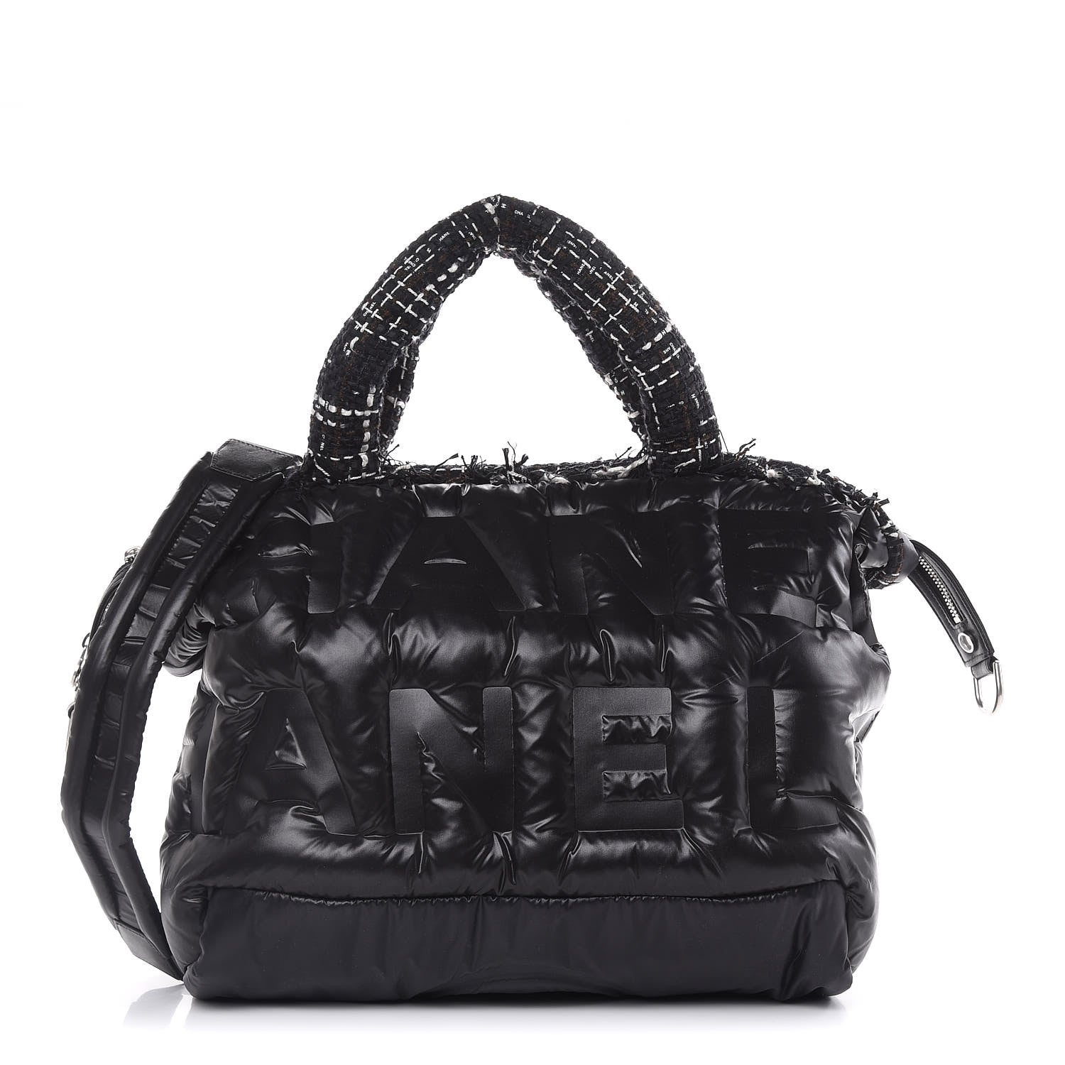 Chanel Nylon Tweed Small Coco Neige Bowler Black 1 of 11