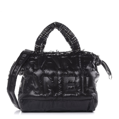 Chanel Nylon Tweed Small Coco Neige Bowler Black 1 of 11