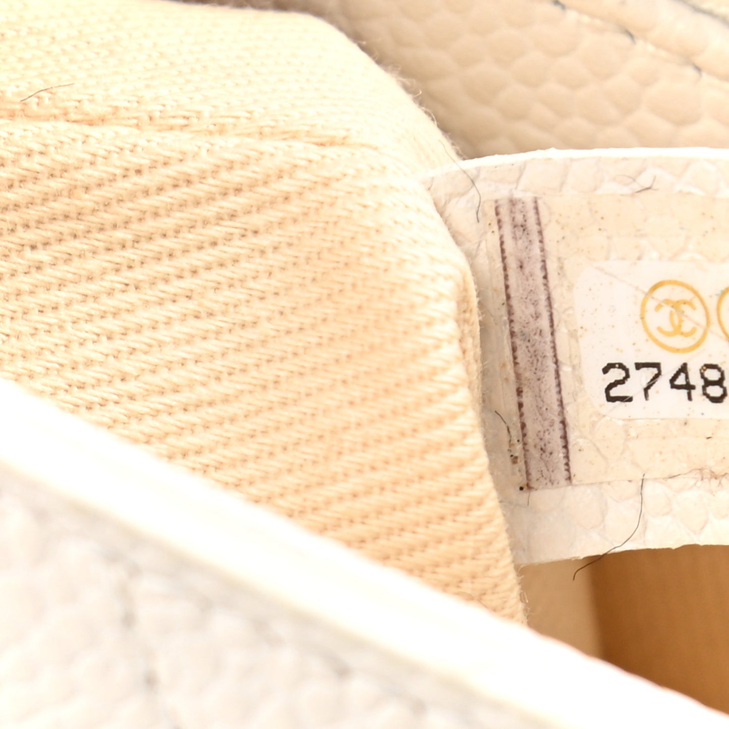 Grained Calfskin Small Stitched Flap White